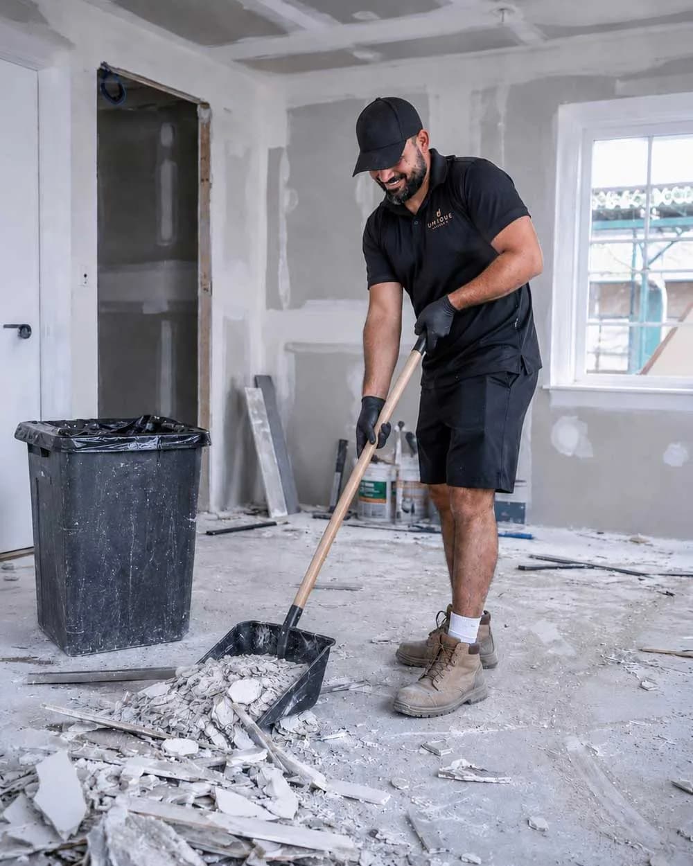 A construction site cleared and cleaned by Unique Business Co