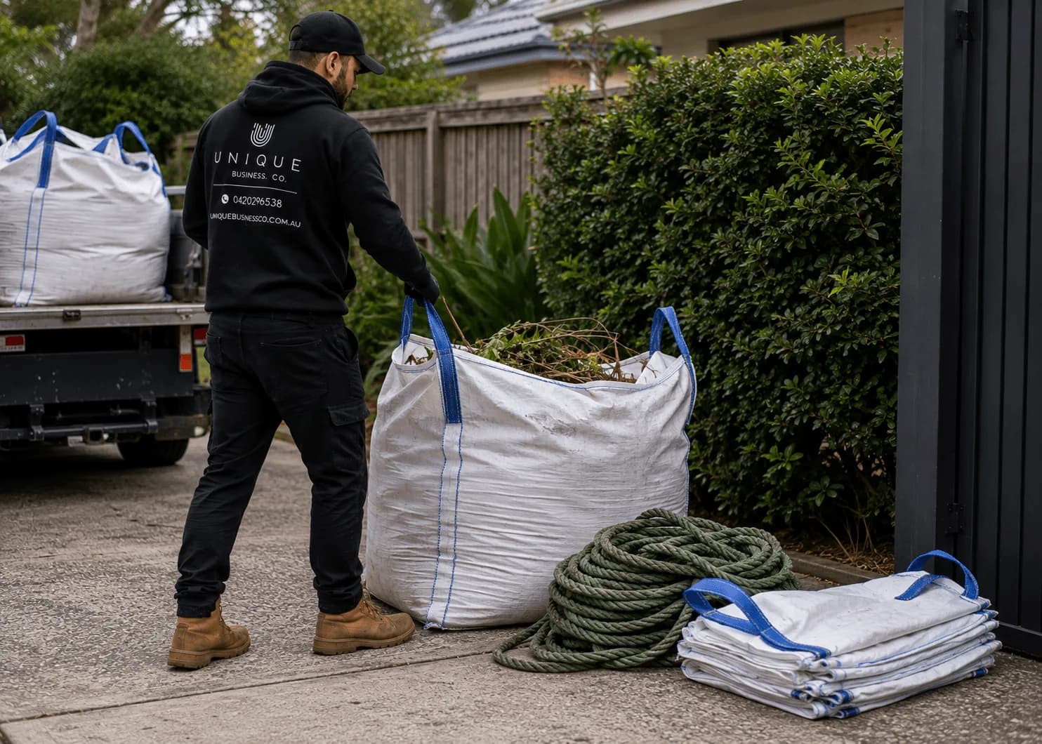 Heavy-duty bulk bags and ropes
