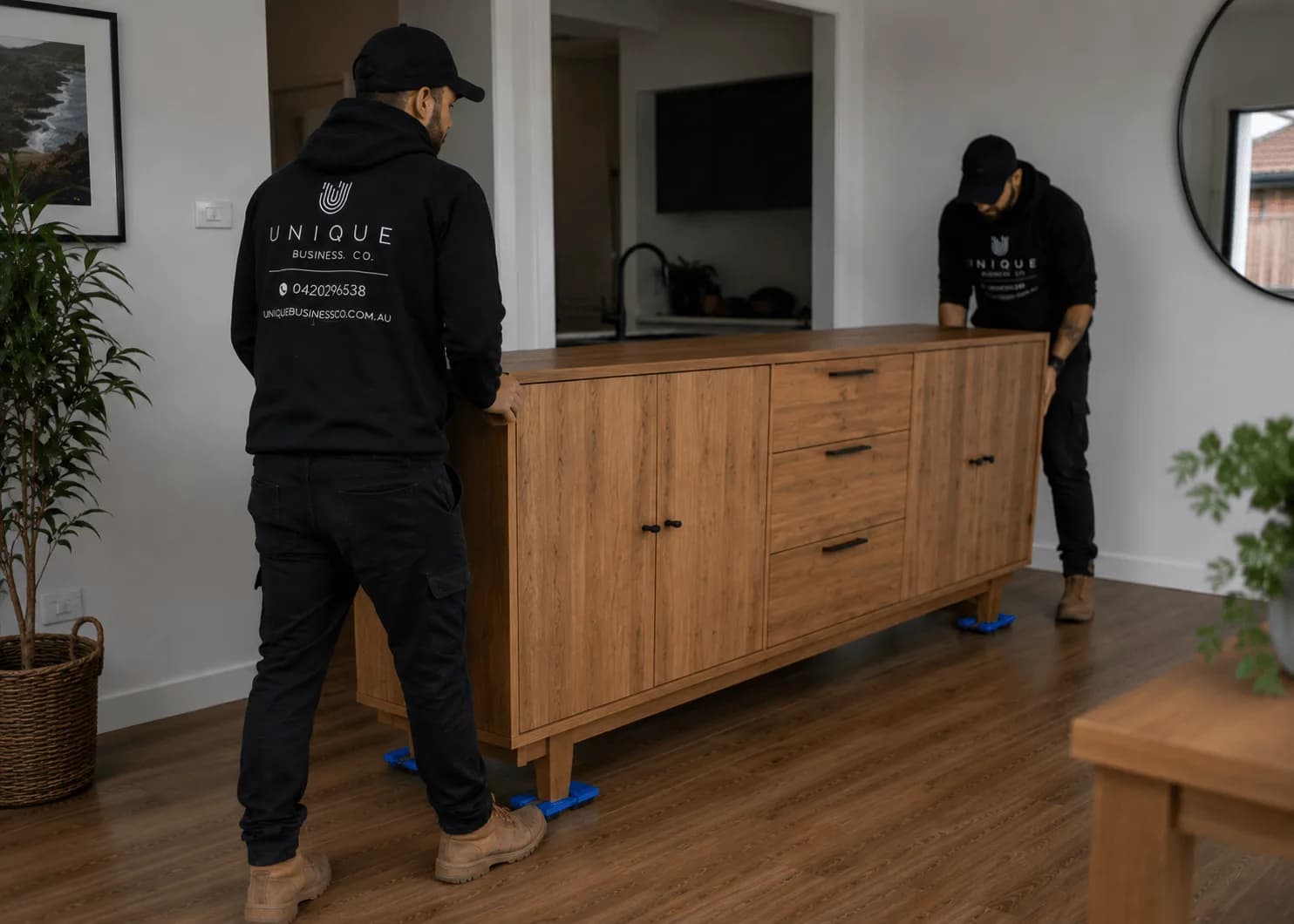 A Unique Business Co team member caring for a Sydney home interior